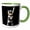 Green/White, variant on 3drose, Kitten Dressed as a Baseball Player with a Bat, 15oz Mug