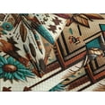 thumbnail image 4 of Ambesonne Rustic Quilted Bedspread Set 3 Pcs, Aztec Inspired Feathers Art, King Size, Cinnamon Redbrown and Teal, 4 of 5