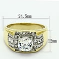 thumbnail image 2 of Luxe Jewelry Designs Men's Two Tone Gold Ion Plated Stainless Steel Ring with Cubic Zirconia Stones, 2 of 4