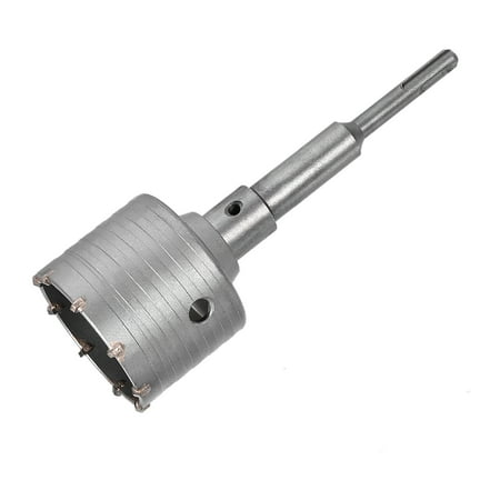 

Wall Hole Drill Bit 75mm Hole Saw Cutter 150mm Drilling Depth Round Shank with Connecting Rod for SDS X4 Impact Drill