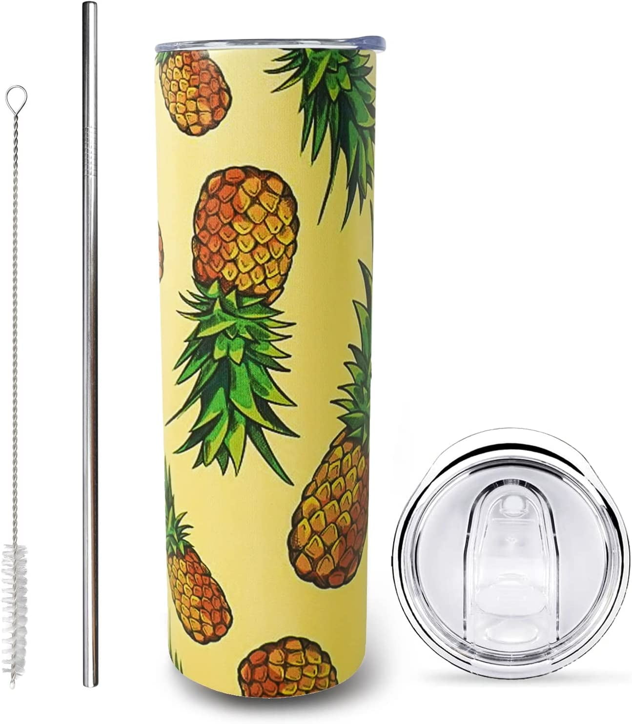 Pineapple Tumbler, Unique Pineapple Gifts for Women, Kids, Friends, Pineapple Cup/Water Bottle/Drink Cup/Coffee Travel Mug, Pineapple Stuff/