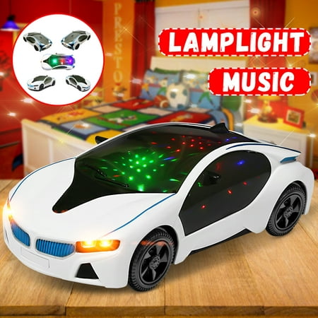 LED Light Car Toys Electronics Flashing Lights Music Sound Car Play Vehicles Toys For Toddler Boys, Kids Gift (Size:7.87x3.54x1.97 (Best Way To Play Music In Car)