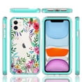 thumbnail image 5 of SOGA Hybrid Shockproof Phone Cover Designed for Apple iPhone 13 Case - Teal Flower, 5 of 5