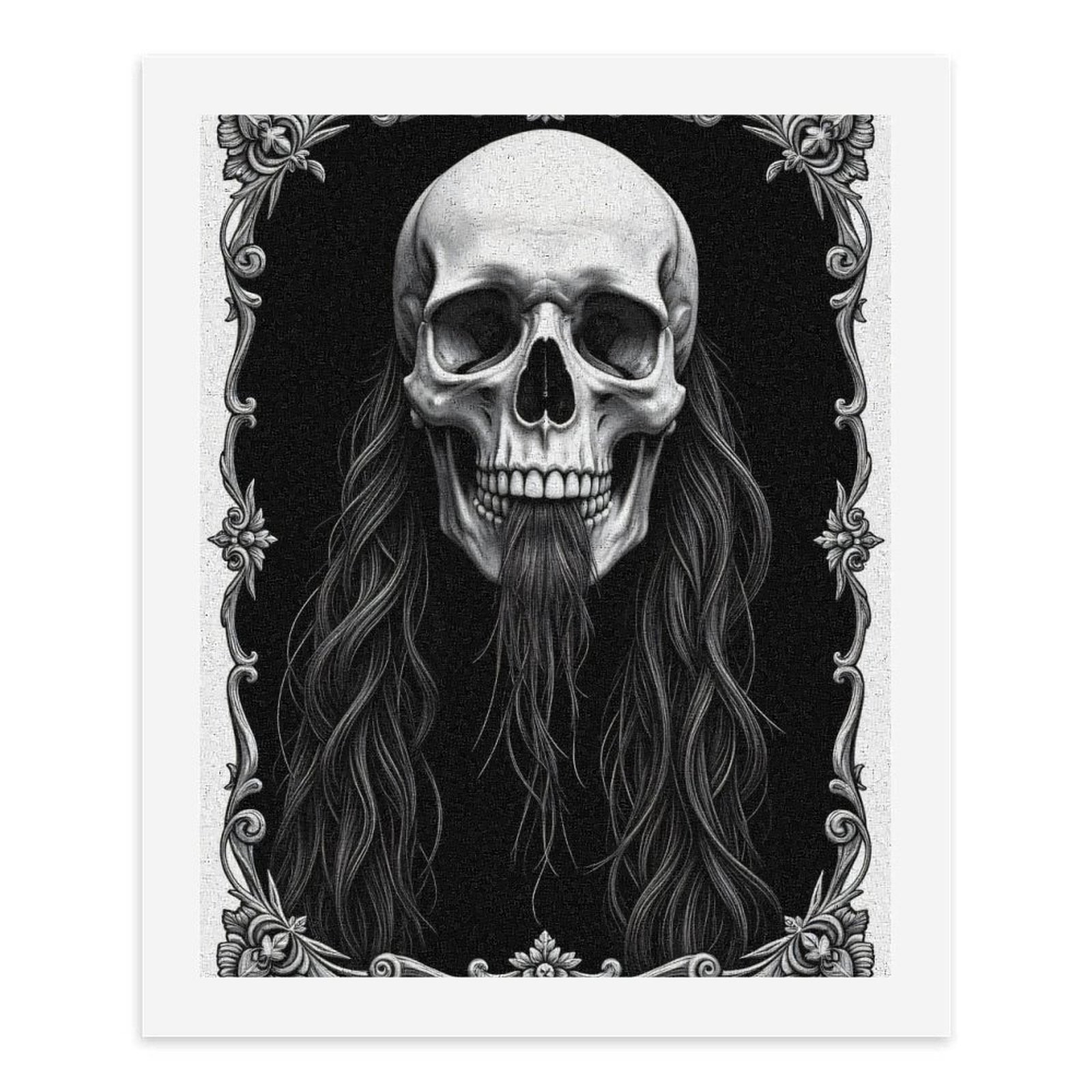 Paint by Numbers Kit for Adults, Skull Gothic Floral Design Paint by Numbers, Easy Paint by Numbers Kit for Adults Beginner, DIY Adult Paint by Number Kits on Canvas, 12x16in Home Decor