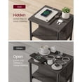 thumbnail image 3 of VASAGLE 3-Tier End Table with Charging Station Side Table with USB Ports and Outlets Nightstand Chestnut Brown and Black, 3 of 6