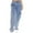 Light Blue, variant on Timegard Denim Cargo Pant for Women Baggy Wide Leg High Waist Jean Pants Stretchy Button Casual Trousers with Pockets