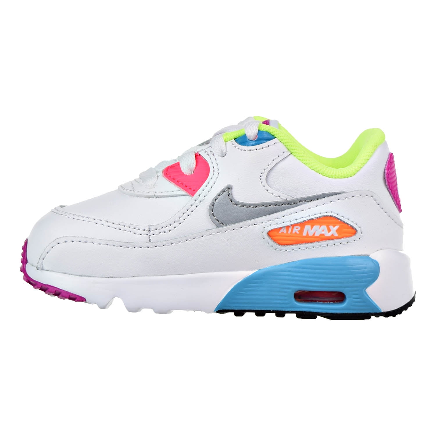 Nike Air Max 90 Leather Toddler Shoes White/Wolf Grey/Chlorine Blue ... Nike Air Max 90 Leather Toddler Shoes White/Wolf Grey/Chlorine Blue 833379-102 - Walmart.com