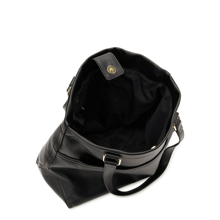 Time and Tru Women s Mia Pebbled Tote Bag Walmart