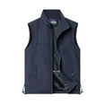 thumbnail image 2 of BRGZLK Men Waistcoat Solid Color Mesh Lining with Inner Pocket Work Vest Sleeveless Multi Pocket Fall Winter Outdoor Photography Coat Navy XXL, 2 of 5