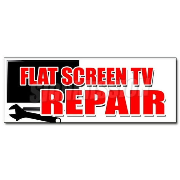 24" FLAT SCREEN TV REPAIR DECAL sticker service plasma lcd fix service sales