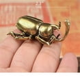 thumbnail image 3 of Solid Brass Insect Figurine Beetle Statue Home Animal Decor Ornament 3pcs, 3 of 12