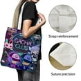 thumbnail image 3 of Gacha Life-theme canvas Tote Bag for Women Aesthetic Shopping Grocery Reusable Bags with Inner Zipper Women Gift 13.8 x 15.8 inches（35x40cm）, 3 of 6