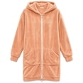 thumbnail image 5 of cocolona Long Fleece Jacket for Women Double-Sided Fuzzy Long Sleeve Outerwear Hooded Zipper Fall Winter Long Coat with Pocket, 5 of 6