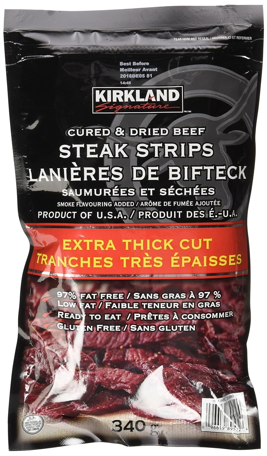 Premium Beef Steak Strips Jerky 12 Oz 2 Pack