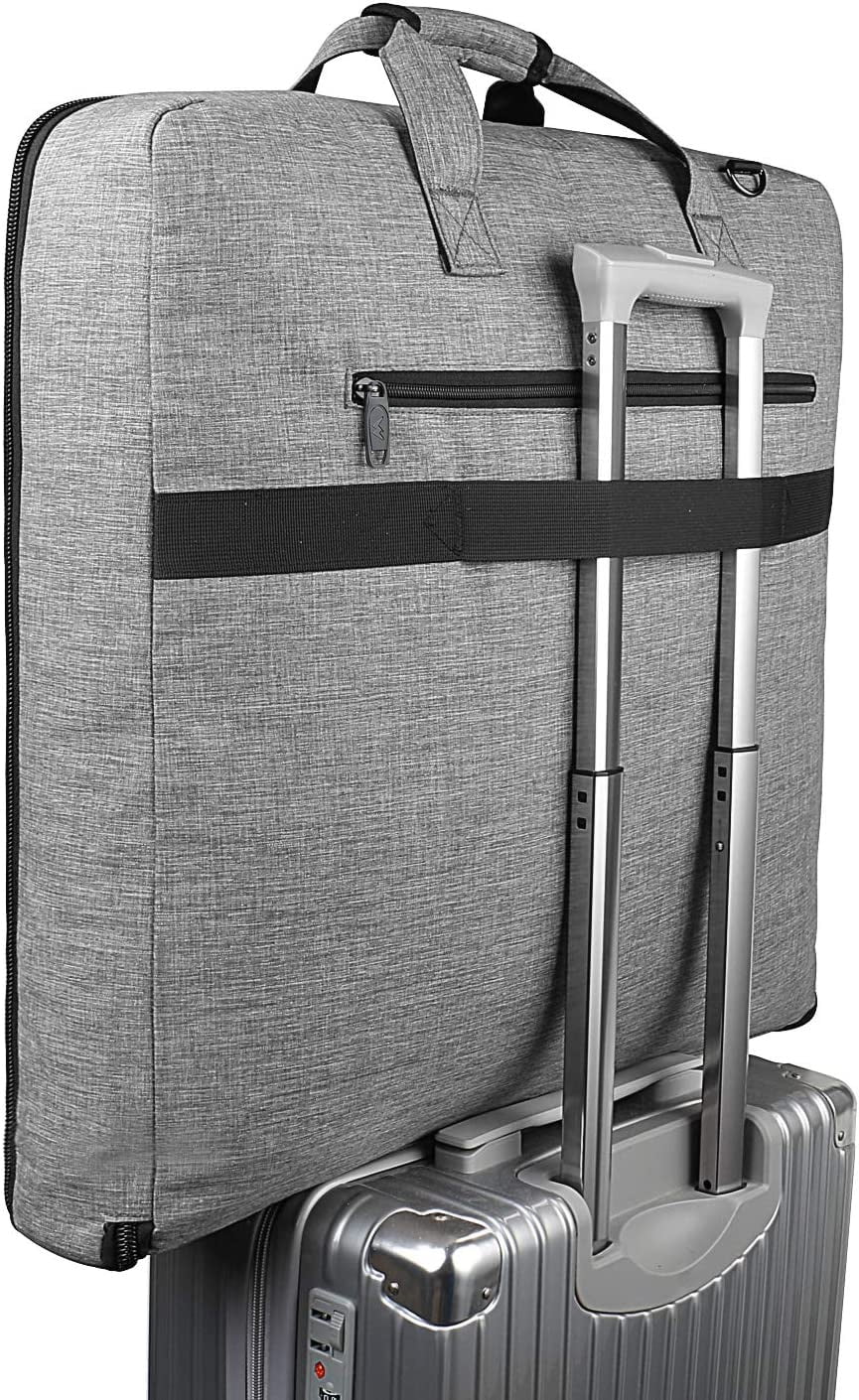 Matein Large Carry on Garment Bags for Travel, Water Resistant Hanging Suit Bag for Men Women, Gray