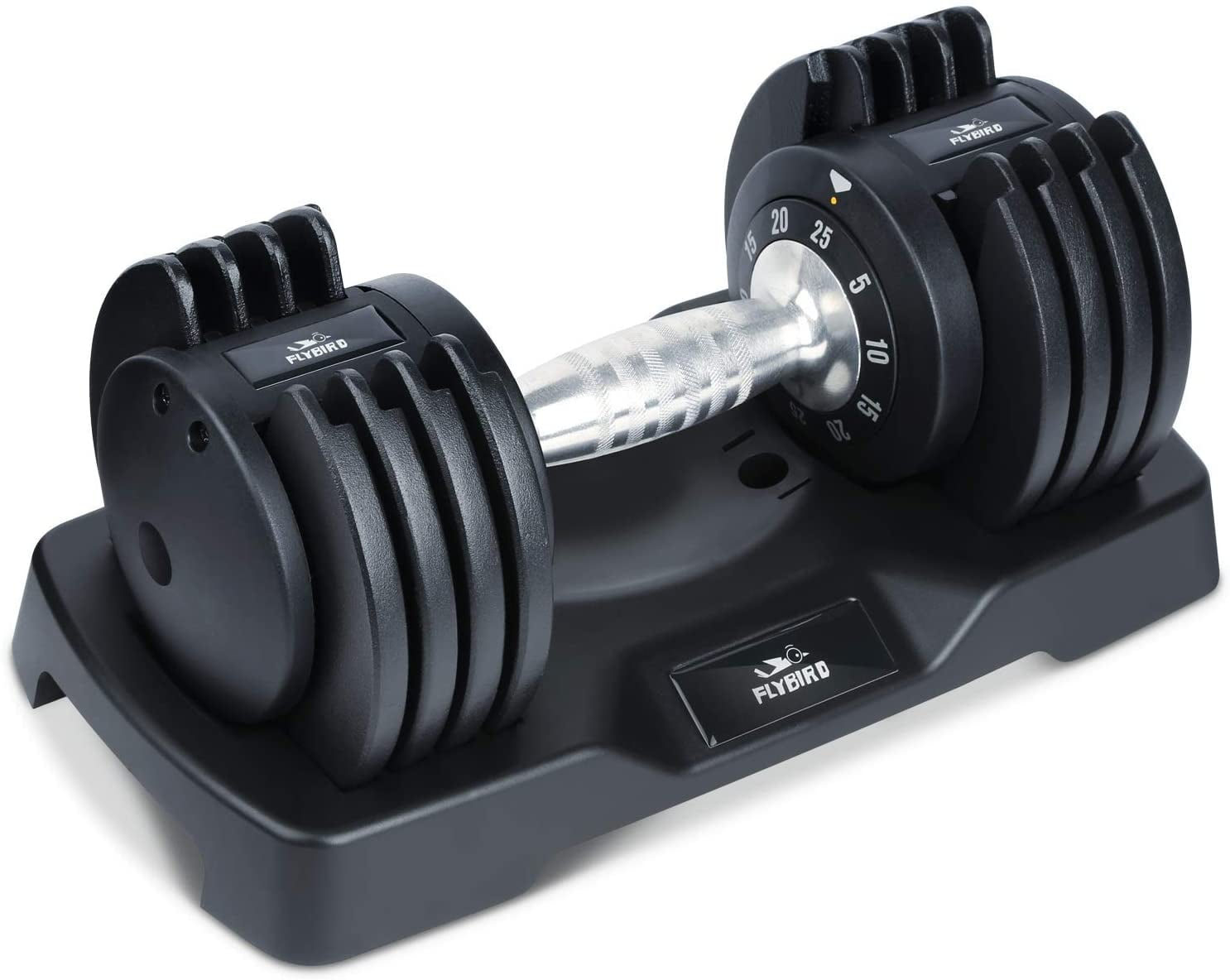 Flybird Adjustable Dumbbells 25 Lb Single Dumbbell For Men And Women With Anti Slip Metal Handle Fast Adjust Weight By Turning Handle Black Dumbbell With Tray Suitable For Full Body Workout Fitness Walmart Com Walmart Com