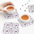 thumbnail image 7 of Pofeuu Lavender Flowers Print Leather Coasters Set of 6, Round Cups Mugs Mat Pad for Home Kitchen Heat Resistant Drink Coasters,Square, 7 of 7