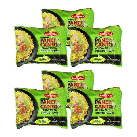 Lucky Me Chow Mein Kalamansi Flavor Pancit Canton, 2.29 oz, 6 pack