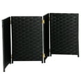 thumbnail image 4 of Red Lantern 2 ft. Short Woven Fiber Folding Screen - Black - 4 Panel, 4 of 7