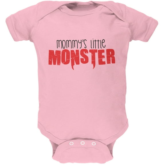 Mommy's Little Monster Light Pink Soft Baby One Piece - 0-3 months