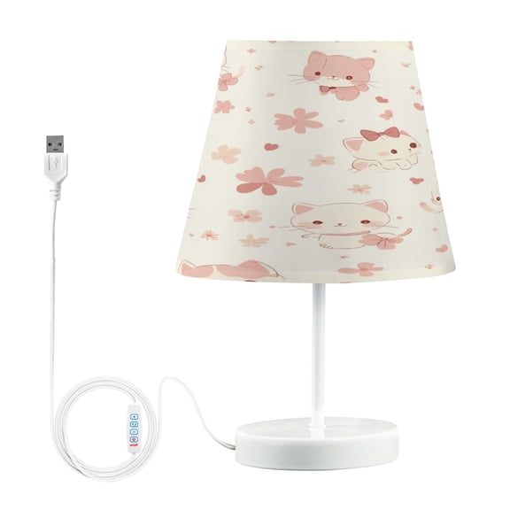 BZSMCE Table Lamp Creative Cute Cat Blossom Pattern Simple Pattern Night Light