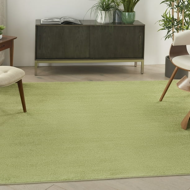 Nourison Essentials Solid Contemporary Green Area Rug