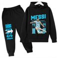 thumbnail image 3 of Conjunto de sudadera con capucha para niños y pantalones deportivos de 2 piezas para niños y niñas Ropa infantil con estampado de Messi Ropa de bebé, 3 of 5