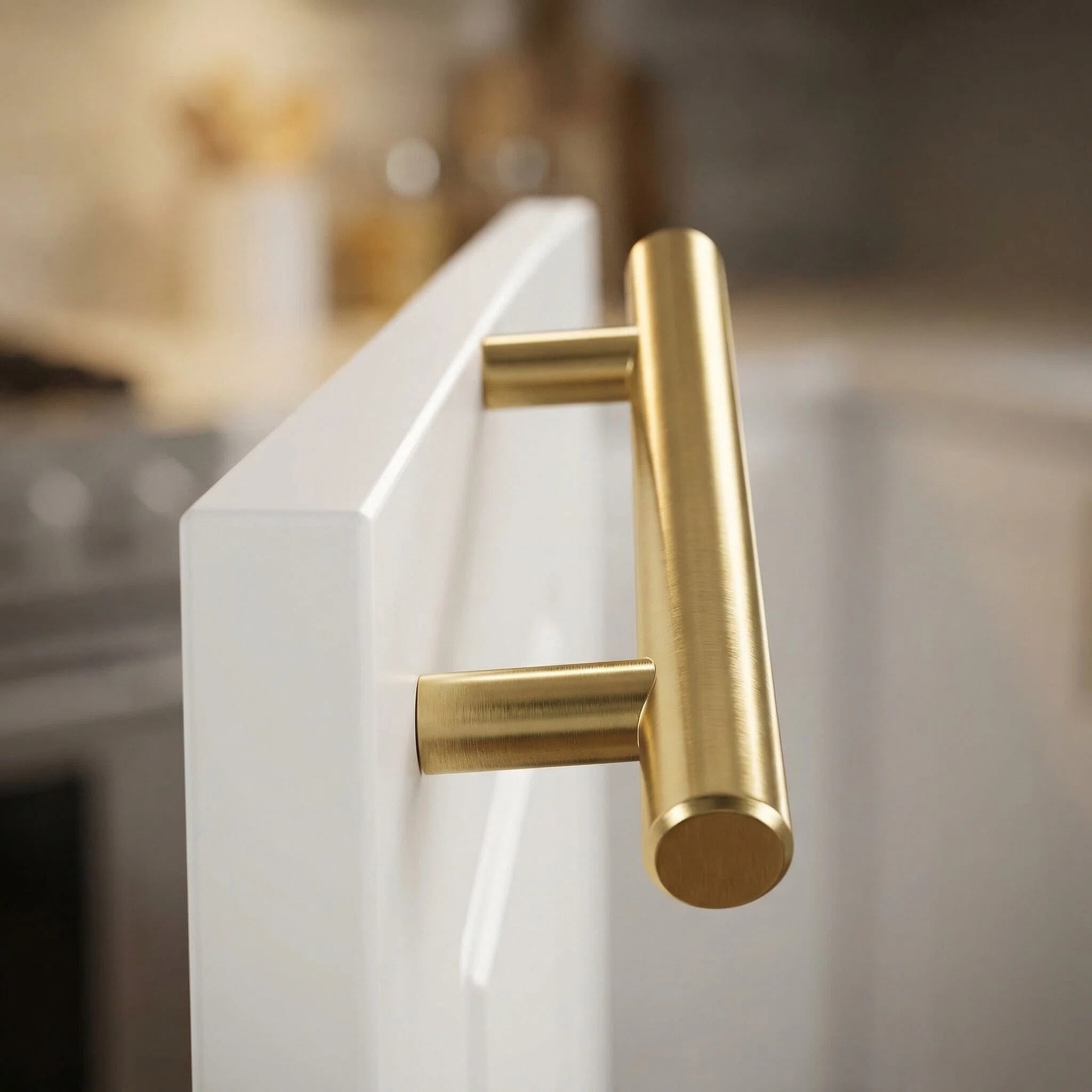 Fitviso 10 Pack 3" Inch(76mm) Hole Center Drawer Pulls，Brushed Brass Cabinet Pulls Stainless Steel Drawer Handles for Dresser Drawers