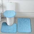 thumbnail image 6 of Kezqiaxn Bathroom Mat Set Clearance! 3Pc Toilet Rugs Bathroom Carpet, Super Soft Non Slip Bathtub Carpet And Absorbent Bath Mat, Bathroom Carpet, Plush Bath Mat for Bathroom Light Blue, 6 of 8