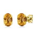 thumbnail image 2 of 18K Yellow Gold Plated Silver Yellow Citrine Bracelet and Earrings Jewelry Set for Women (7.25 Cttw, Gemstone November Birthstone, Oval Checkerboard 7X5MM, Fully Adjustable up to 9 inch), 2 of 4