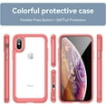 thumbnail image 5 of Case for iPhone Xs Max Case Slim Dropproof [Defend from Drop/Scratch/Slip/Fingerprint] Clear Acrylic Hard Back Soft TPU Bumper Hybrid Phone Cover for iPhone Xs Max-Red, 5 of 16