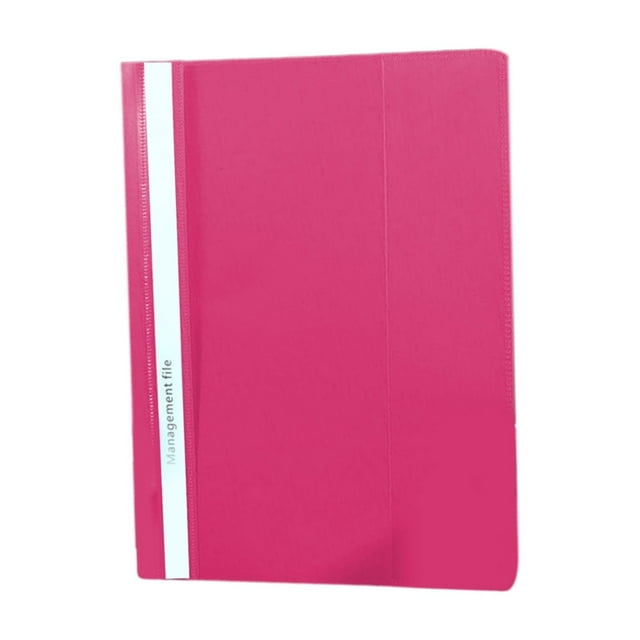 Pink File Folder A4 Polypropylene with Transparent Front Cover, Assorted Color Plastic Report Covers with Prongs, Clear Front Report Cover for Presentation, Document, Back to School