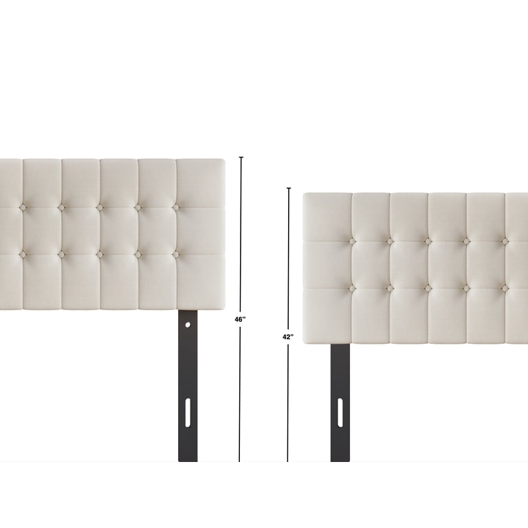 Castle Place Queen Headboard, Button Tufted Linen photo 5