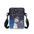 thumbnail image 2 of FUIALDOLG Christmas Snowman Star Print Shoulder Crossbody Pouch Polyester Crossbody Bag for Men, Lightweight Zipper Shoulder Bag Pouch, 2 of 7