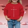 thumbnail image 2 of KHONTS Valentine's Sweatshirts for Kids Boys Girls Love Heart Graphic Pullover Tops Crewneck Long Sleeve Tees,Size 2-9 Years 06-Red 100, 2 of 4
