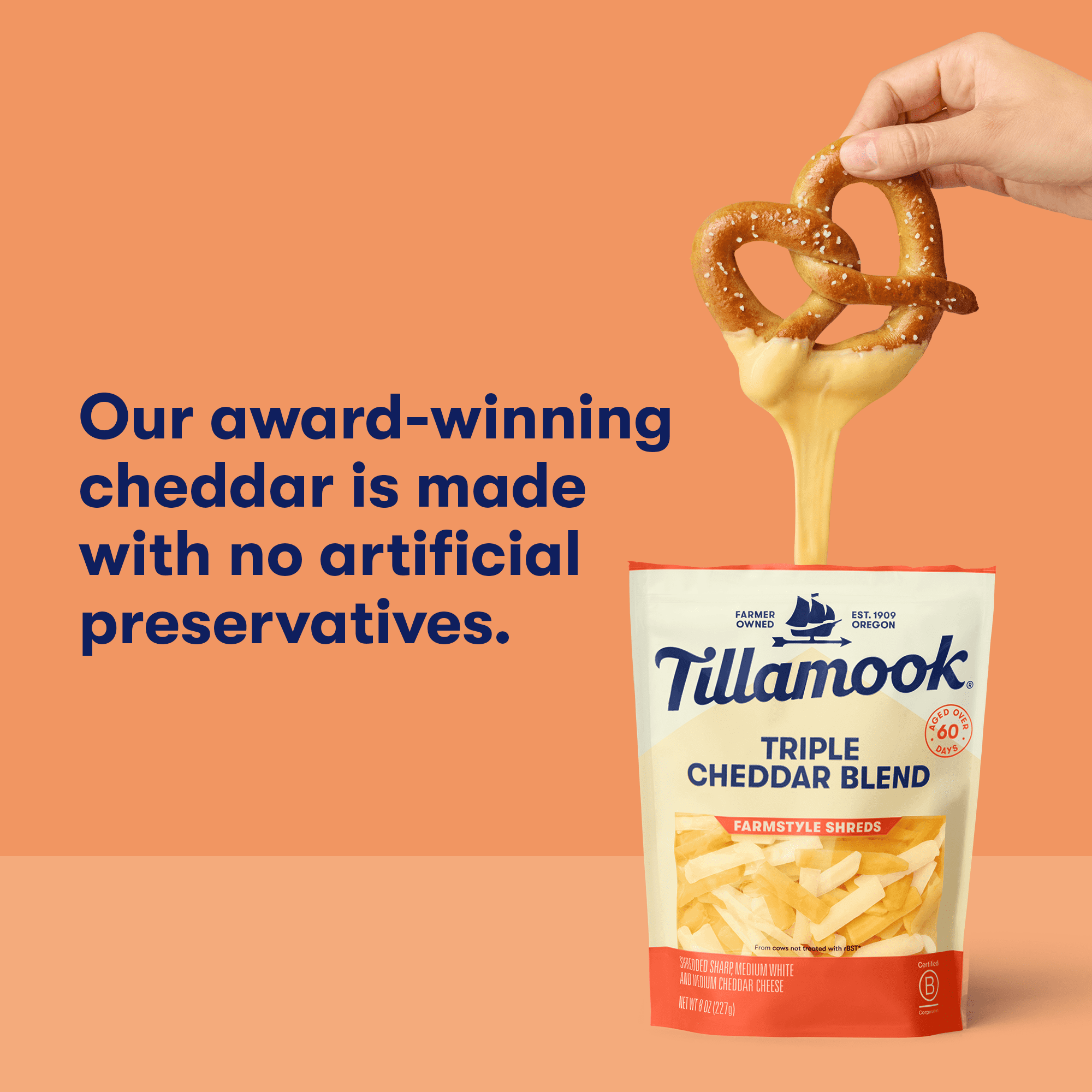 Tillamook Farmstyle Shredded Triple Cheddar Cheese, 8 oz
