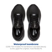 Brooks Mens Ghost 16 GTX Waterproof Neutral Running Shoe - Black/Black/Ebony - 8 Medium
