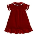 thumbnail image 5 of Hiijoy Toddler Girls Nightdress Velvet Ruffle Short Sleeve Nightgown Homewear, Sizes 2-3 Years, 5 of 8