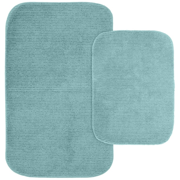 Garland 2 Piece Glamour Bathroom Rug Set, Seafoam