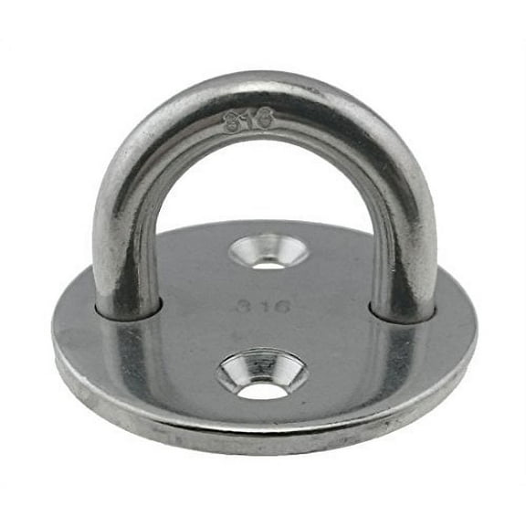 Stainless Steel 316 Round Pad Eye 1/4" 6mm (1.5" 40mm diameter) Marine Grade