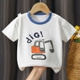 thumbnail image 2 of TOWED22 Boys Printed T-Shirts Short Sleeve Crew Neck Graphic Tees Casual Tops(Grey,12-24 M), 2 of 8