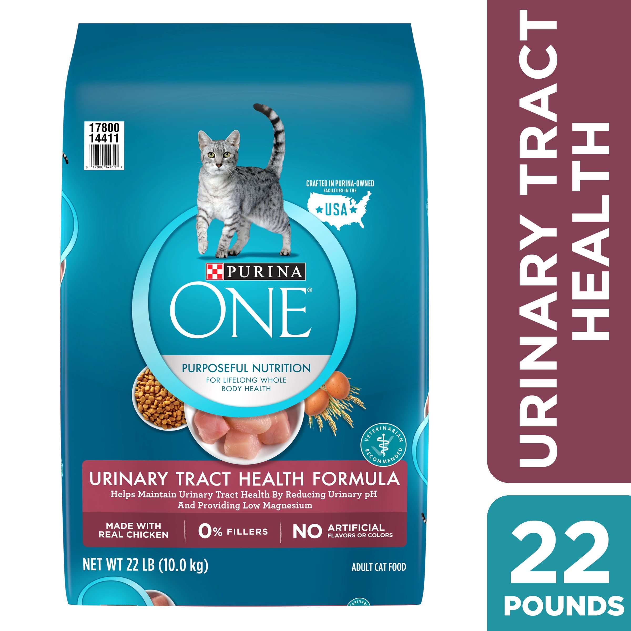 Purina ONE High Protein Dry Cat Food, Urinary Tract Health Formula, 22