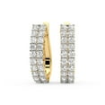 thumbnail image 2 of Boucle d'Oreille Créole en Diamant de Laboratoire / Boucles d'Oreilles Créoles Gracie à Double Rang en Forme Ronde Certifiées IGI de 3 Carats / Or Jaune 14K / Monture à Griffes Qualité FG-VS1-VS2 / Friendly Diamonds, 2 of 5