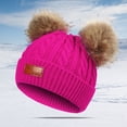 thumbnail image 2 of Staki Newborn Winter Hat Infant Baby Beanie with Bear Ear Cute Winter Hat for Toddler Boys Girls Soft Knitted Cap(Hot Pink,0-24 Months), 2 of 5