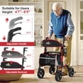 thumbnail image 3 of Rollator Walker Aojin con capacidad para 350 libras, 8 ruedas, color rojo, 3 of 7