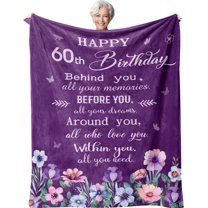 60th Birthday Gifts for Women Blanket, 60th Birthday Gift Ideas, Happy 60th Birthday Gifts for Women, Best Birthday Gifts for 60 Year Old Woman, 60th Birthday Decorations Blanket 50"X60"