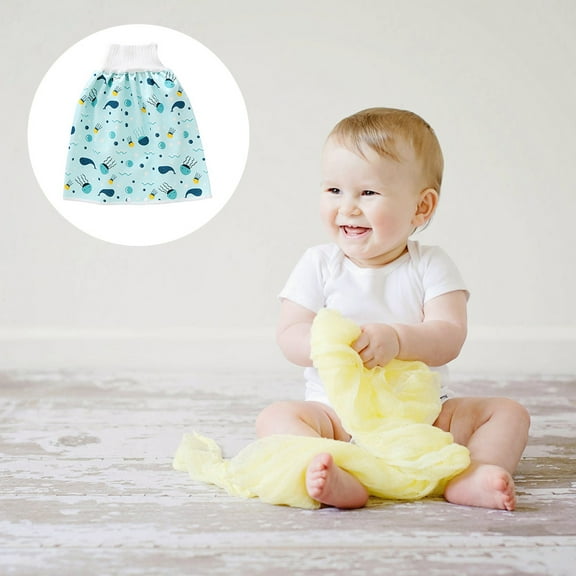 Minkissy Proof Kids Pants High Waist Blue Diaper Skirt Prevent Leakage for Nap Time 1Pack