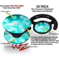 thumbnail image 2 of Decal Style Vinyl Skin Wrap 3 Pack for PopSockets Bokeh Squared Neon Teal (POPSOCKET NOT INCLUDED) by WraptorSkinz, 2 of 3