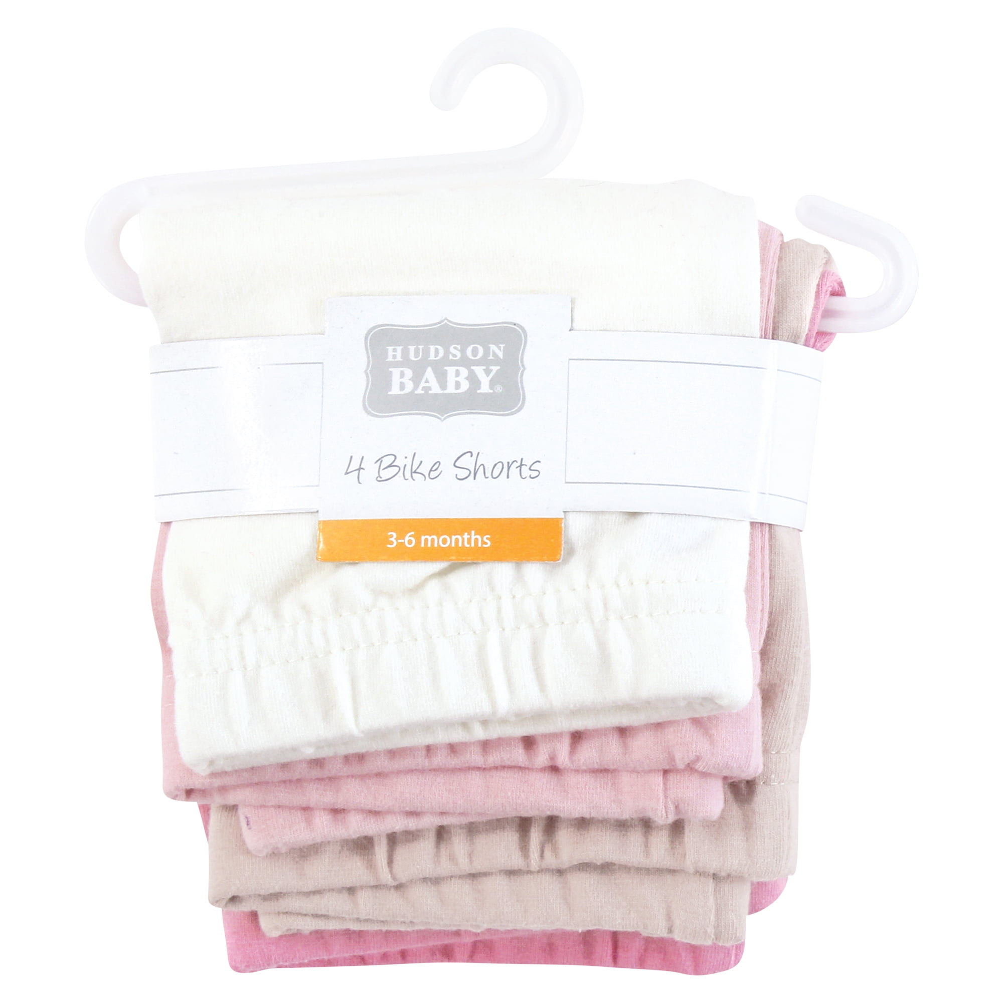 Hudson Baby Infant Girls Shorts Bottoms 4-Pack, Cream Wild Rose, 5T
