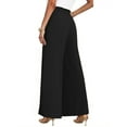 thumbnail image 4 of Fantaslook Womens Wide Leg Lounge Pants with Pockets High Waisted Adjustable Tie Knot Loose Casual Trousers Dress Work Pants, 4 of 9